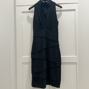 WHBM Sz 2 White House Black Market Instantly Slimming Keyhole Dress Black VGC